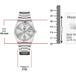 TWIXY Men Dial & Stainless Steel Bracelet Style Straps Analogue Watch TYW-14 SILVER image 2