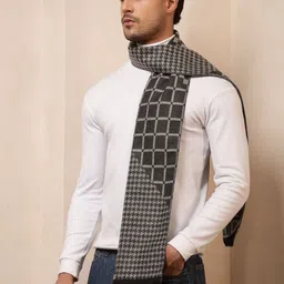 HANDICRAFT PALACE Men Checked Merino Wool Mufflers image 2