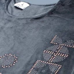 BAESD Women Floral Embroidered Regular Velvet Kurta with Trousers & With Dupatta image 2