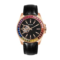 BENLING Men Dial & Leather Straps Analogue Automatic Watch BL-0007-GOLD-BLK STR-picture-22