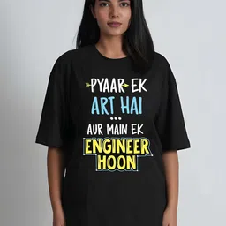 Moda Rapido Women Typography Printed Round Neck Cotton Oversized T-shirt-image-39