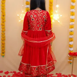 BownBee Girls Kurta with Palazzos & With Dupatta image 4