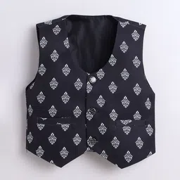 Sangria Boys Damask Printed Single-Breasted Shawl Collar 5-Piece Party Suit image 2