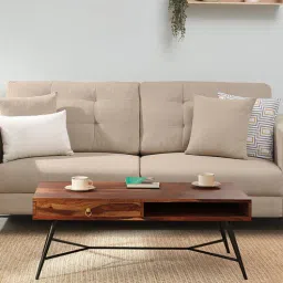 woodsworth from pepperfry Goines Sheesham Wood Coffee Table in Scratch Resistant Rustic Teak Finish-picture-40