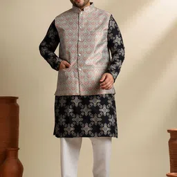 SOJANYA PLUS Men Regular Kurta with Pyjamas With Nehru Jacket-picture-23