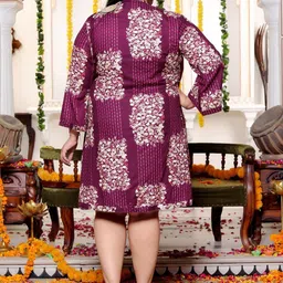 KALINI Women Plus Size Floral Printed A-Line Dress image 3