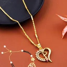 Laksh Enterprise Love Letter P Mangalsutra With a Gold-Plated Bracelet-image-4