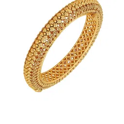 House of Pataudi Set Of 2 Gold Plated Textured Bangles image 2