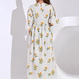 SIDDHO HUM Women Floral Print Bell Sleeve Fit and Flare Maxi Dress image 2