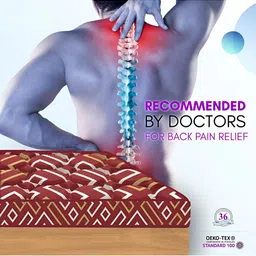 SLEEP SPA Maroon & Beige Quilted Orthosense Cocopedic Single Size Mattress image 4