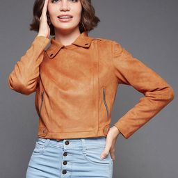 Miss Chase Women Geometric Crop Biker Jacket-picture-33