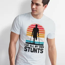 Seekbuylove Typography Printed Round Neck Pure Cotton Bio Finish T-shirt-image-4