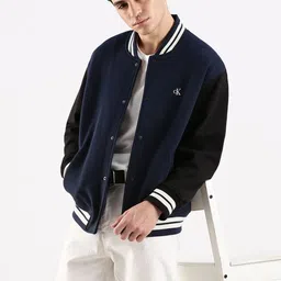 Calvin Klein Jeans Men Stand Collar Solid Bomber Jacket-image-37