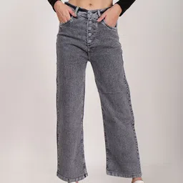 DehlizeTrendz Women Cotton Flared Mid-Rise Heavy Fade Jeans-image-16