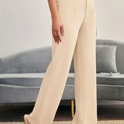 BAESD Women Pack Of 2 Relaxed Straight Leg High-Rise Regular Trousers image 2