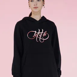 NUSYL Women Typography Printed Hood Fleece Pullover Oversized Sweatshirt-picture-25