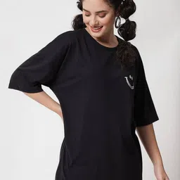 Mast & Harbour Graphic Printed Drop-Shoulder Sleeves Cotton Oversized T-shirt image 5