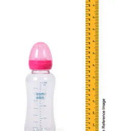 Mee Mee Premium Glass Feeding Bottle Pink - 240 ml image 3