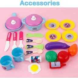 fun express 2 in 1 Little Chef Kids Kitchen Play Set with Light & Sound Trolley,Pink image 3