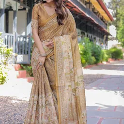 MAHARANI COUTURE Floral Pure Cotton Kanjeevaram Saree image 4