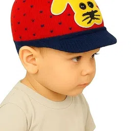 ketkar Unisex Kids Printed Woollen Visor Cap image 2