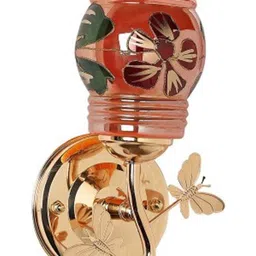 1ST TIME Multicoloured & Peach-Coloured Printed Metal Cylinder Shaped Wall Lamp-picture-10