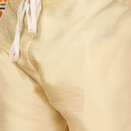 KRAFT INDIA LUXE Mandarin Collar Straight Kurta with Churidar & Printed Nehru Jacket image 3