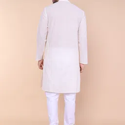 W & G Men Regular Pure Cotton Kurta with Churidar image 2