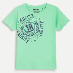 RASPY Boys Set of 2 Typography Printed Round Neck Pure Cotton T-shirt image 3