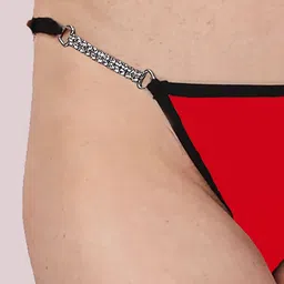 lola  dola Lola Dola Mid-Rise G-String Rhinestone Connector Thong Briefs EBString-018 image 2