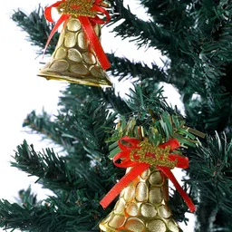 tayhaa TAYHAA12 Pcs Red & Green Chiming Christmas Bells-picture-1