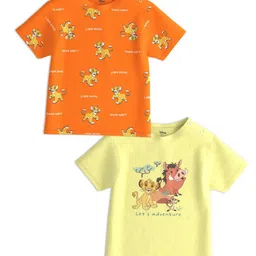 Nauti Nati Boys Pack of 2 Lion King Bio Finish Graphic Printed Round Neck Cotton T-shirts image 2