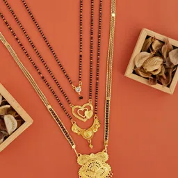 Bhanu diam Gold-Plated Brass Mangalsutra-picture-31