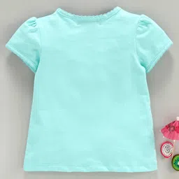 Memory Life Short Sleeves Sequin Flip Top Heart Patch - Sea Green image 4
