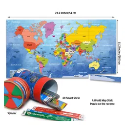 Chalk and Chuckles Smart Sticks Countries Of The World Puzzle - Multicolour image 4