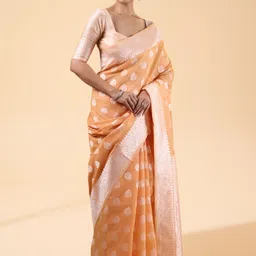 House of Pataudi Women 1 Floral Woven Design Saree image 2