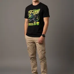 OUTLAWS Men Printed Short Sleeves Regular Fit T-shirt-image-37