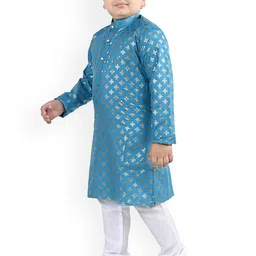 Arshia Fashions Boy's Ethnic Motifs Printed Kurta with Pyjamas image 5