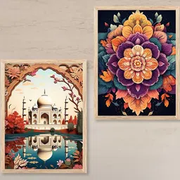 walllane Floral Wall Art With Frame Home Decor Wall Painting For Living Room Office Bedroom-picture-42