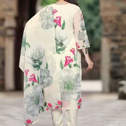 Anara Women Floral Printed Kurta with Trouser & Dupatta image 5