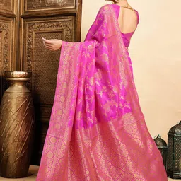 KALINI Ethnic Motifs Woven Design Zari Silk Blend Paithani Saree image 4