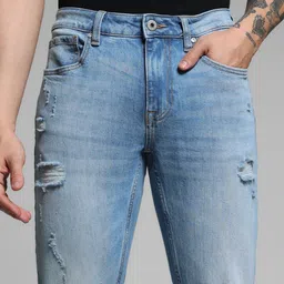 Jack & Jones Men Low-Rise Highly Distressed Heavy Fade Stretchable Jeans image 5