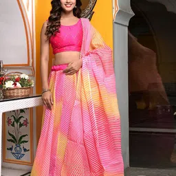 Indi INSIDE Embellished Ready to Wear Lehenga & Unstitched Blouse With Dupatta image 5