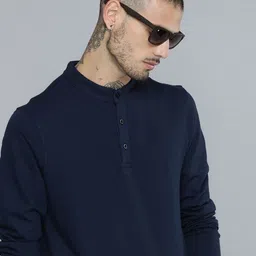 Moda Rapido Men Solid Mandarin Collar Cotton T-shirt image 3