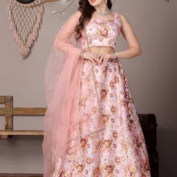 Ethnovog Printed Ready to Wear Lehenga & Blouse With Dupatta image 1