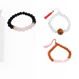 Divine souvenirs Unisex Set Of 3 Artificial Beaded Elasticated Bracelets-picture-40