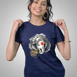 Tedhi Medhi Family Women Conversational Printed Round Neck Cotton Slim Fit T-shirt-image-48