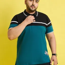 bigbanana Originals Men Colourblocked Polo Collar Bio Finish Plus Size T-shirt-picture-10