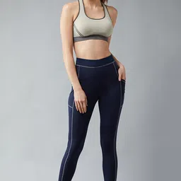 blinkin Solid Women Blue Tights image 3