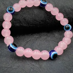 Estele Unisex Rhodium-Plated Artificial Beaded Elasticated Bracelet image 3